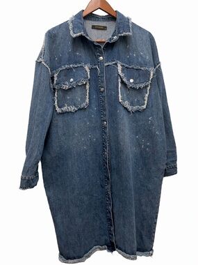 Supertrash Distressed Blue Denim Beeda Oversized Jacket/Overshirt